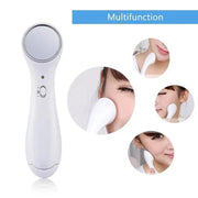 Close-up of facial massager on skin
