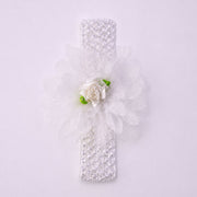 Baby girl floral headband with stretchable elastic band for a snug fit