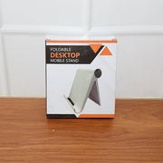 Foldable desktop mobile stand folded flat for easy storage and portability