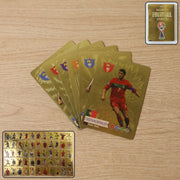 High-quality football trading cards with gold finish