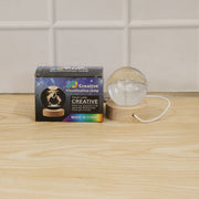 Astronomy night light creating a calming ambiance in a living space.