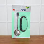 Heavy-duty garlic press tool in use during food preparation