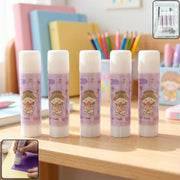 Cartoon-themed solid glue stick pack of 5 for school and craft use