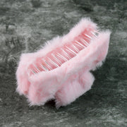 Fluffy faux fur hair claw clips set for stylish everyday looks