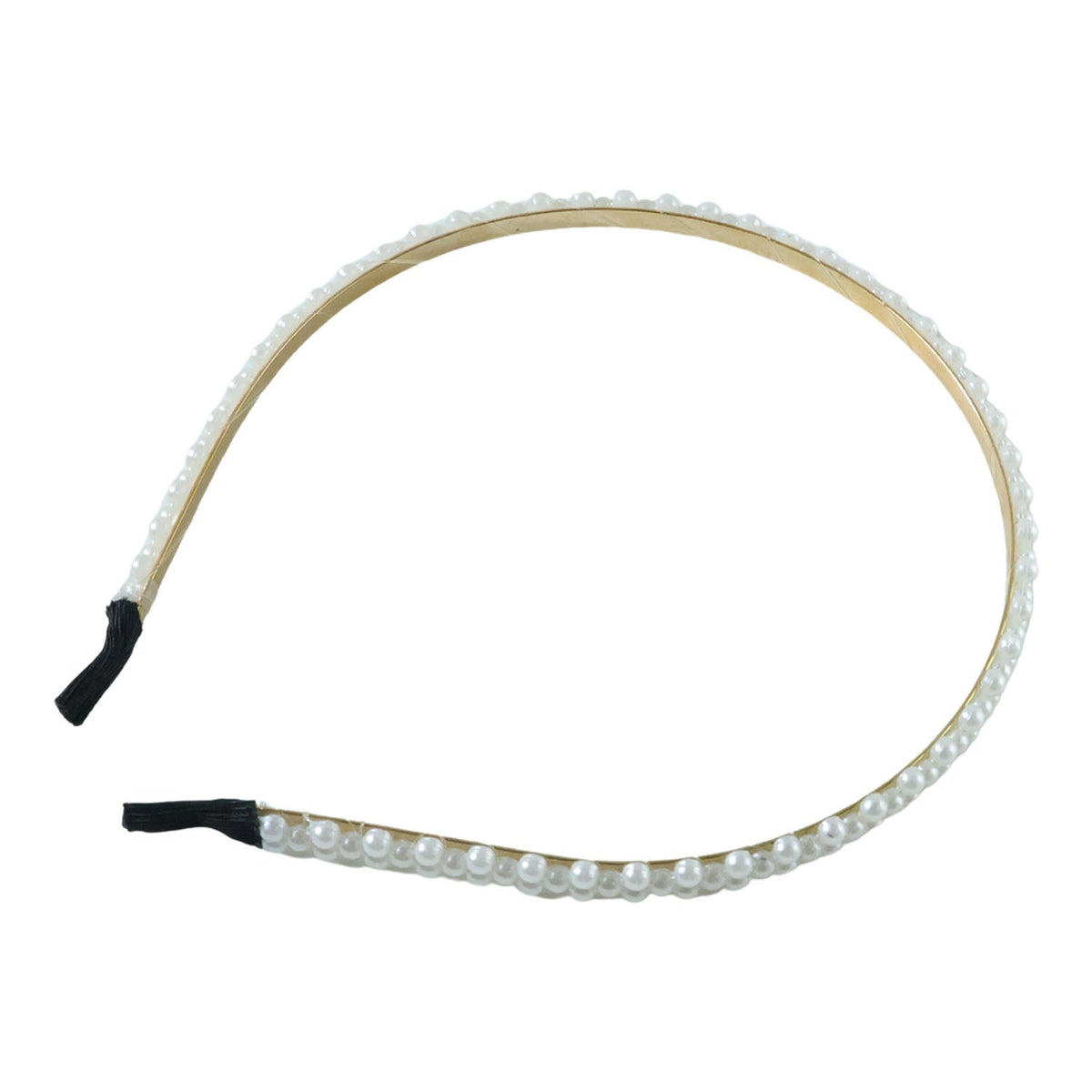 Stylish golden metal hair accessory pearl beaded headband