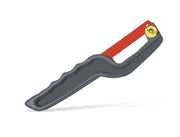 Side view of the BoltForce compact hand hacksaw, highlighting its portability.