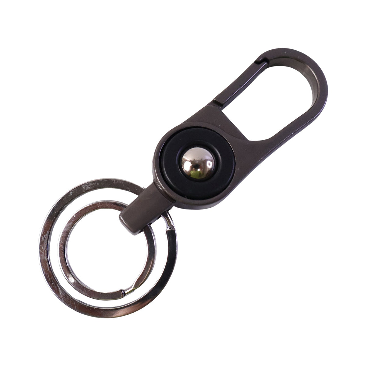 Elegant metal key holder with carabiner for keys and small items