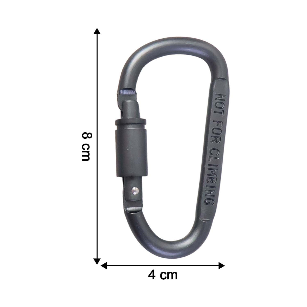Compact metal utility clip carabiner with screw lock