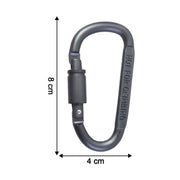 Compact metal utility clip carabiner with screw lock