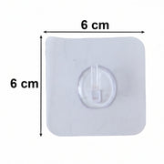 Close-up of transparent adhesive wall hook