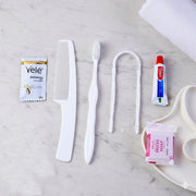 Packaging of the hotel guest toiletry combo kit for travel