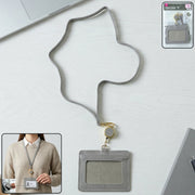 ID card holder with adjustable neck strap showing durable transparent window
