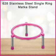 Another angle of the versatile stainless steel matka stand in a home setting.
