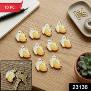 Set of 10 cute banana-shaped bag charms and key rings