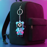 Silicone cartoon keychain pendant with metal chain for attachment