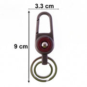 Metal key holder with secure locking clip and organized dual rings