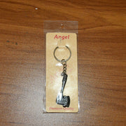 Keychain featuring an axe shape with robust metal construction
