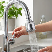 Kitchen faucet rotating aerator attachment for efficient water flow
