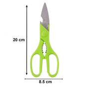 Stainless steel kitchen knife from the Quickslice set, shown slicing vegetables with precision.
