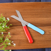 10-piece kitchen knife set featuring stainless steel blades and color coded handles