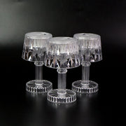 Decorative LED mini table lamp set emitting warm flickering light for romantic settings