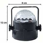 Side view of the USB party light projector showing its adjustable stand.