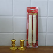 Set of LED flameless taper candles providing safe and reusable ambient lighting