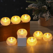 Set of elegant LED flameless candles with realistic flickering flame effect