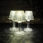 Elegant crystal LED table lamp providing soft ambient light