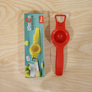 Person actively using the 2-in-1 lemon squeezer to juice a lemon.