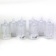 Crystal-effect LED candle lights set providing smokeless ambient lighting