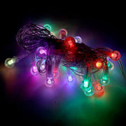 Colorful LED glow decorative string lights with bubble texture bulbs for festivals
