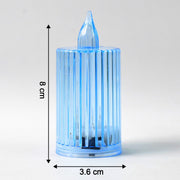 Decorative flameless LED candle light showcasing ribbed crystal texture