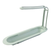 Sink rack accessory holder featuring towels and dish sponges