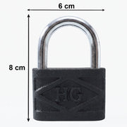 Side view of the 60mm iron padlock, showcasing its solid build and design.