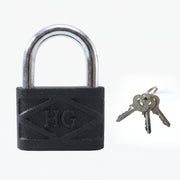 Heavy Duty Padlock securing a sturdy metal gate, demonstrating real-world application.