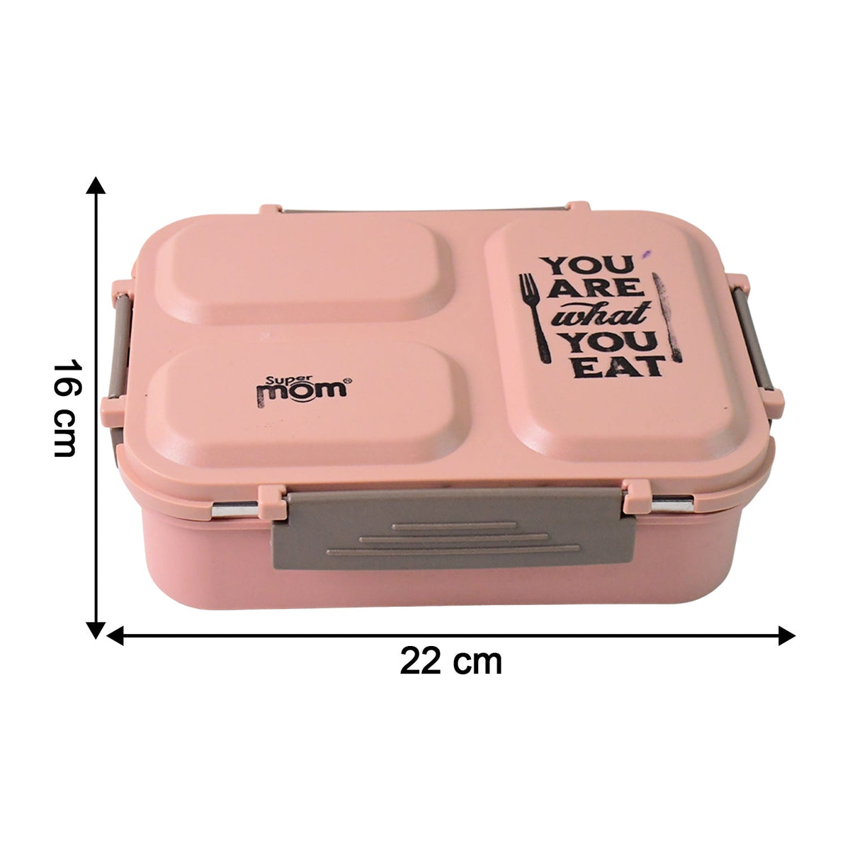 Leakproof lunch box with three partitions for hassle-free meal storage
