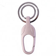 Side profile of sleek, durable metal keychain