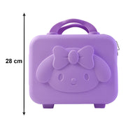 Close-up of zip-around closure on kids bear hard shell carry case