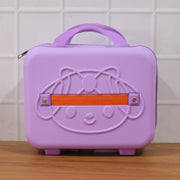Back view of kids bear-shaped hard shell carry case showing smooth surface