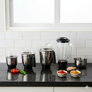 Stainless steel jars of the 1 HP mixer grinder for efficient grinding