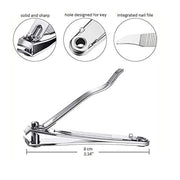 Size comparison of stainless steel nail cutter for easy portability