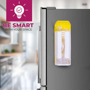 Plastic bag keeper showing the convenient front-loading slot for refilling.