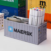 Multi-section container desk organizer with compartments for pens and accessories