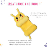 Soft baby pillow angled to show plush support
