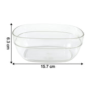 Transparent serving bowl displaying versatility in kitchen use