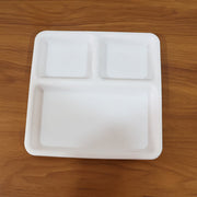Plastic plate with three divided sections for meal portion control