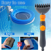 Tool for cleaning pool filter cartridges with multi-jet nozzle design