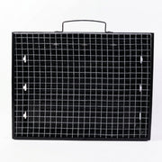 Portable charcoal grill with steel mesh surface