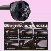 Cleaning gun with cordless rechargeable battery pack and multi-function nozzle
